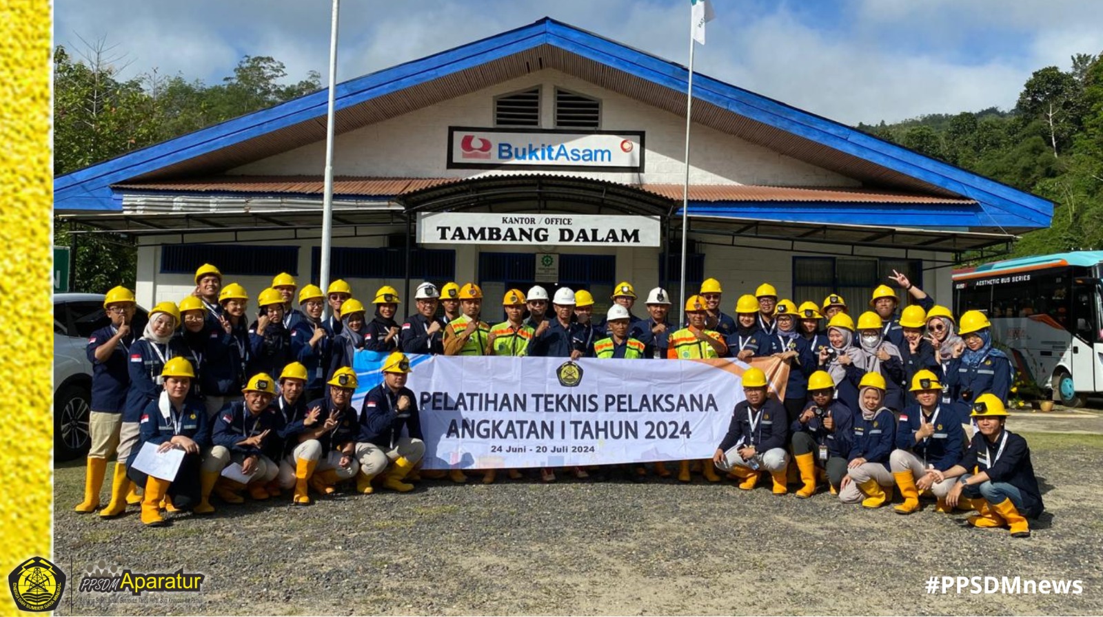 Kepala Balai Diklat Tambang Bawah Tanah, Darius Agung membuka Kegiatan Kunjungan Lapangan Pelatihan Teknis Pelaksana Angkatan I Tahun 2024 di Sawahlunto,  Sumatera Barat.