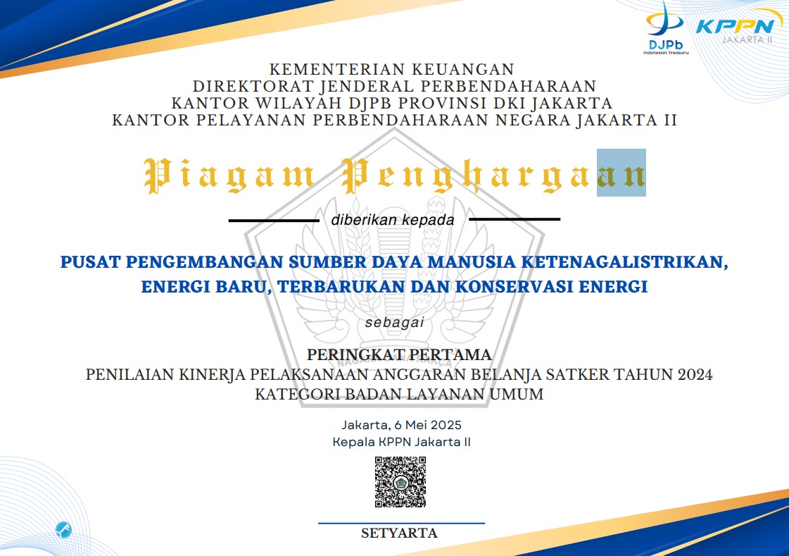 PPSDM KEBTKE Raih Peringkat Pertama IKPA 2024 untuk Kategori Badan Layanan Umum (BLU)