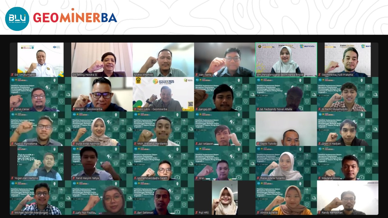 PPSDM Geominerba dan PT Hasnur Riung Sinergi Laksanakan Pelatihan Implementasi SMKP Berbasis Online