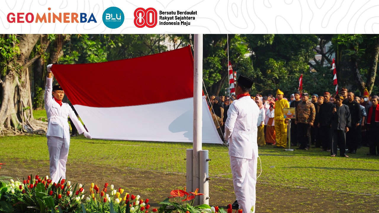 Upacara Peringatan HUT ke-80 RI di Lingkungan PPSDM Geominerba Digelar Meriah dengan Nuansa Adat Nasional
