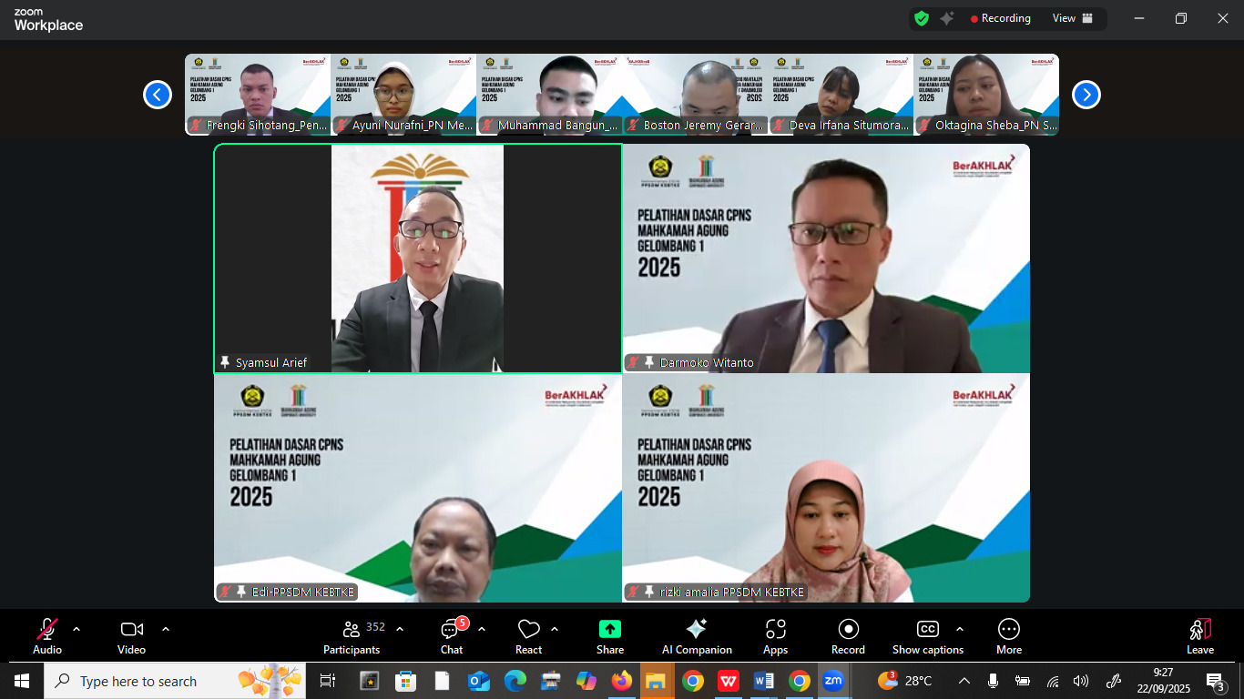 320 CPNS Mahkamah Agung Siap Layani Negeri, Ikuti Latsar Bersama PPSDM KEBTKE