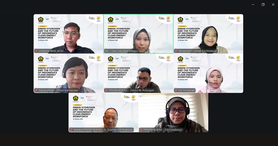 Hidrogen Hijau Jadi Pilar Masa Depan Energi Bersih Indonesia: PPSDM KEBTKE Gelar Webinar Bersama HDF Energy dan RESD
