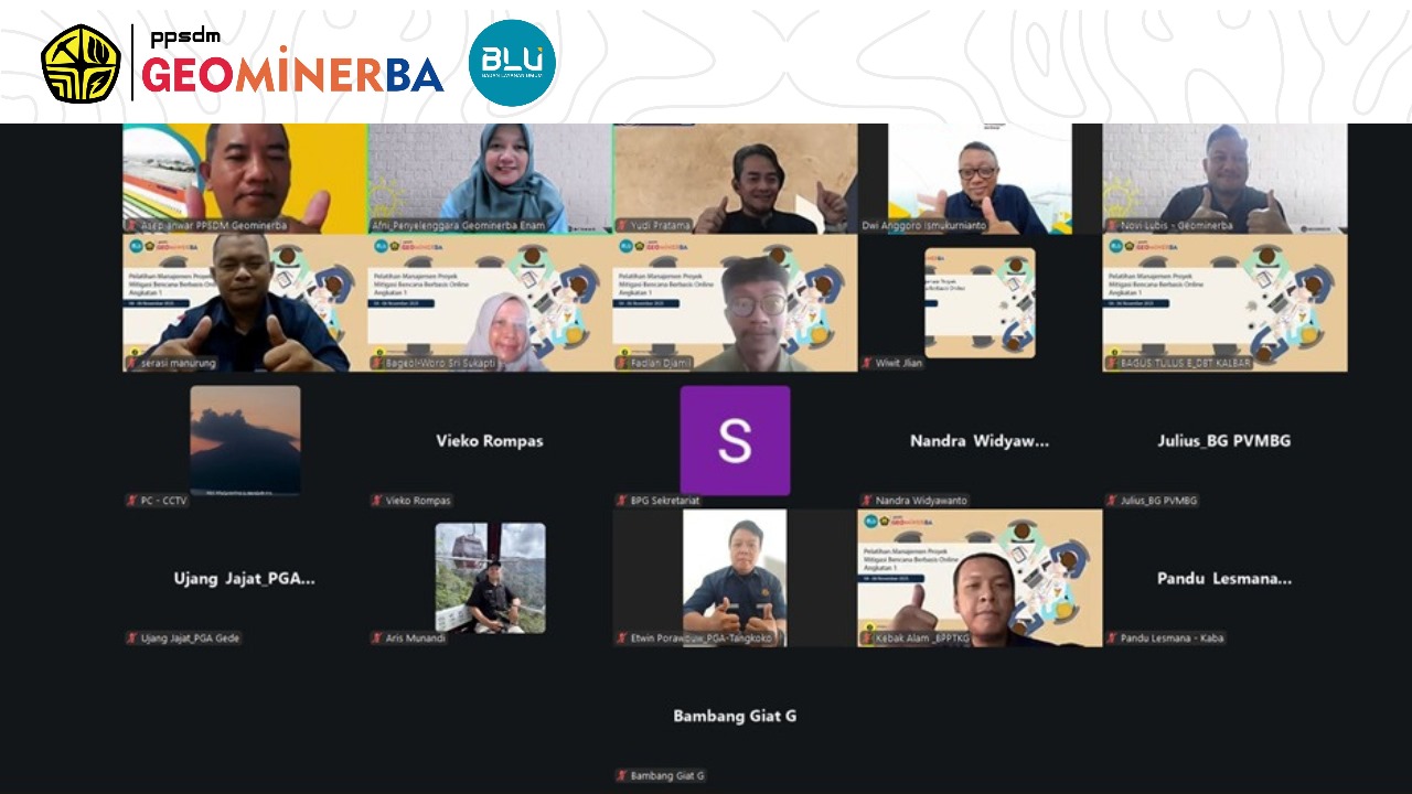 PPSDM Geominerba Resmi Membuka Pelatihan Manajemen Proyek Mitigasi Bencana Berbasis Online Angkatan I