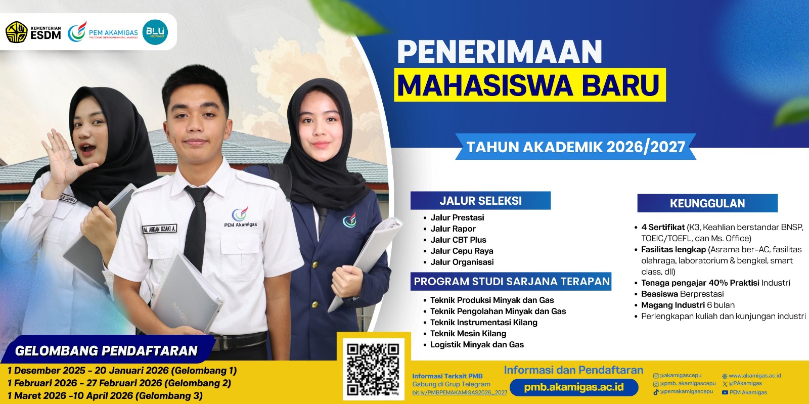 PEM Akamigas Buka Penerimaan Mahasiswa Baru Tahun Akademik 2026/2027