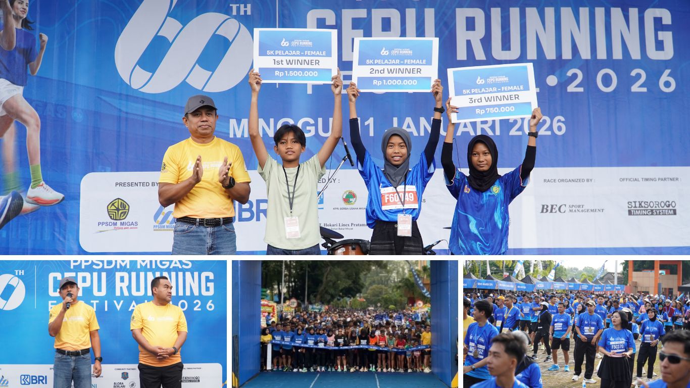 JunJung Tinggi Sportivitas, 1.400 Pelari Meriahkan HUT ke-60 PPSDM Migas
