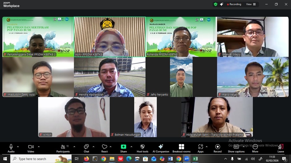 Tingkatkan Kualitas Pengawasan, Puluhan Peserta Ikuti Pelatihan dan Sertifikasi POP Panas Bumi dari PPSDM KEBTKE