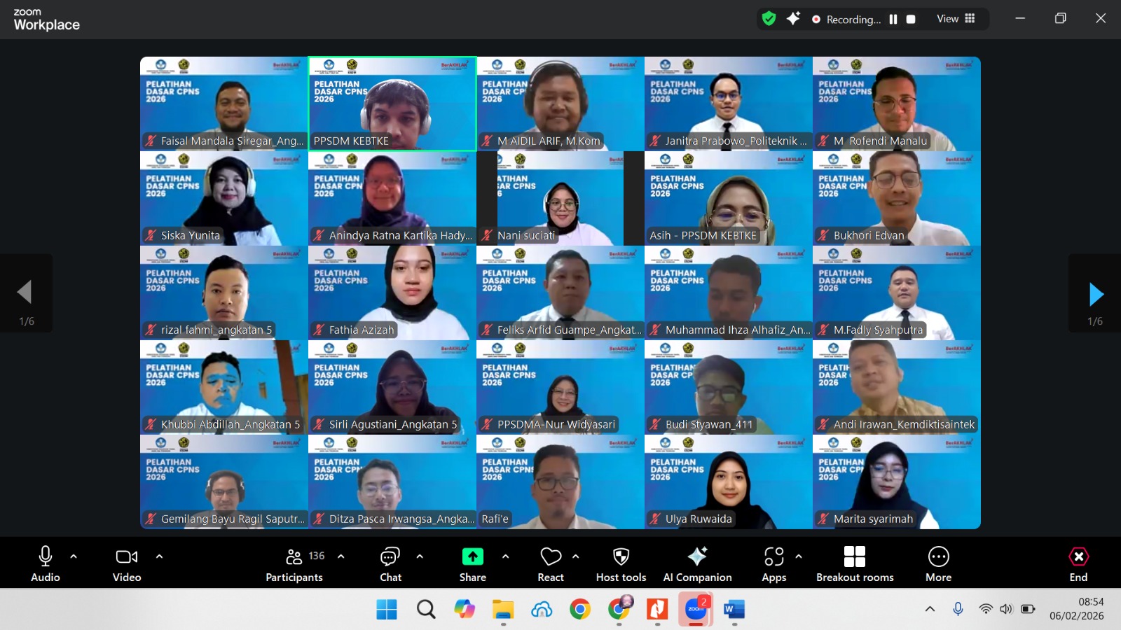 Pembukaan Latsar CPNS Kemdiktisaintek Gelombang II, Memperkuat Karakter ASN Sejak Awal Pengabdian