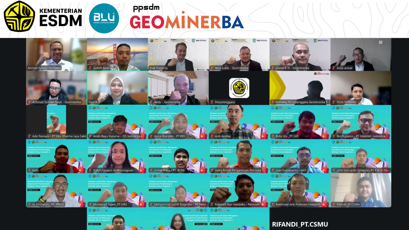 Tingkatkan Kepatuhan Keselamatan Tambang, PPSDM Geominerba Gelar Pelatihan Audit SMKP Daring Angkatan 3