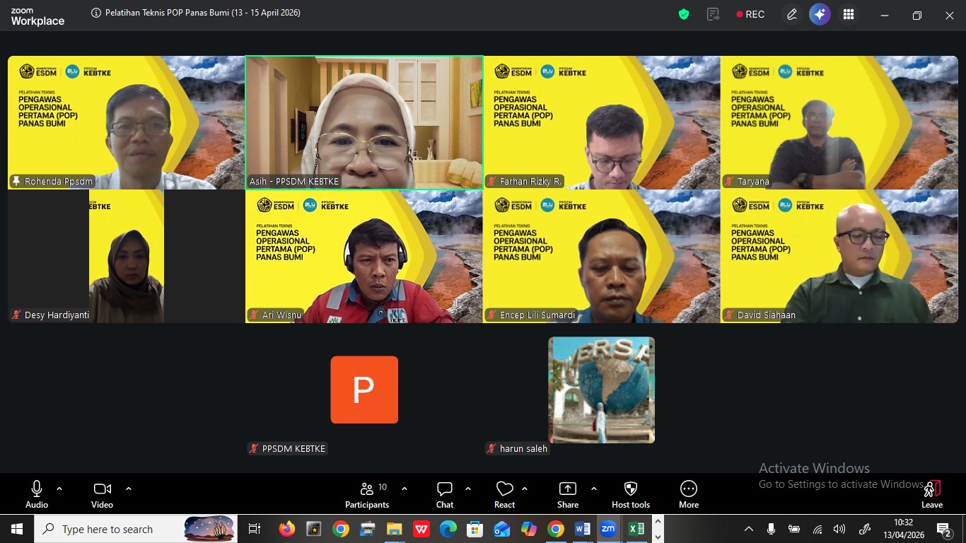 PPSDM KEBTKE Tingkatkan Kompetensi SDM Panas Bumi melalui Pelatihan dan Sertifikasi POP Panas Bumi