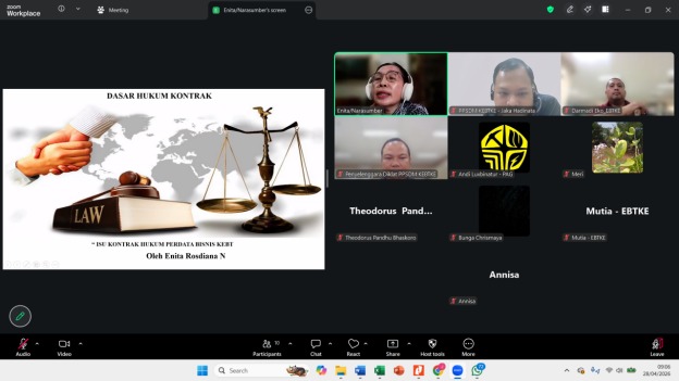 Perkuat Pemahaman Aspek Legal, ASN Kementerian ESDM Ikuti Pelatihan Kontrak Hukum Perdata Sektor KEBT