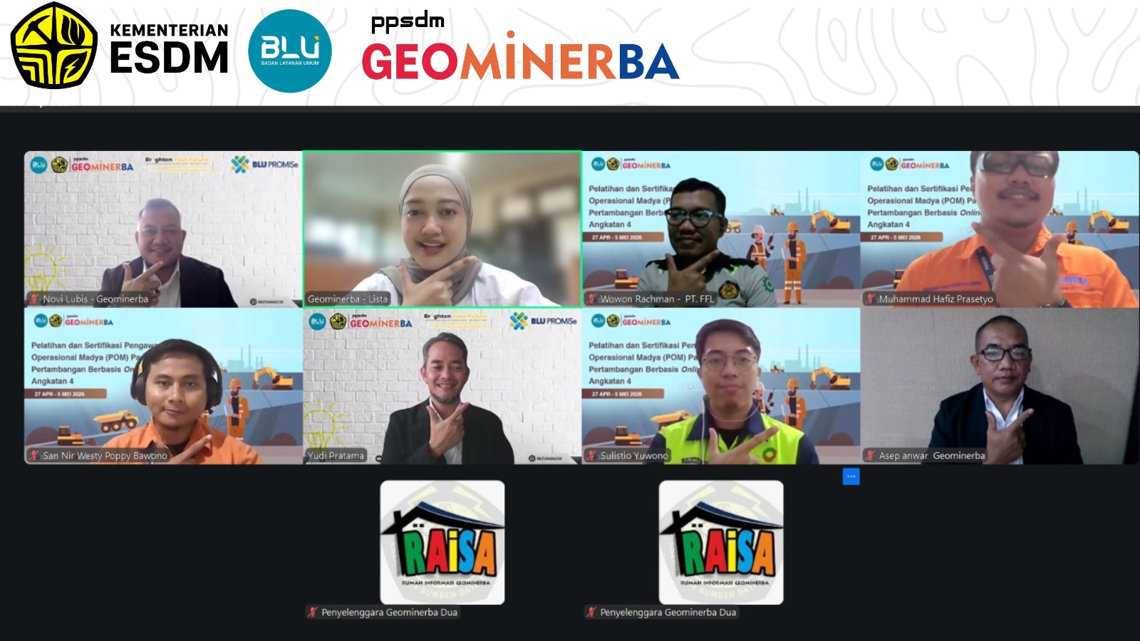 PPSDM GEOMINERBA BUKA PELATIHAN DAN SERTIFIKASI PENGAWAS OPERASIONAL MADYA (POM) PADA PERTAMBANGAN BERBASIS ONLINE ANGKATAN 4