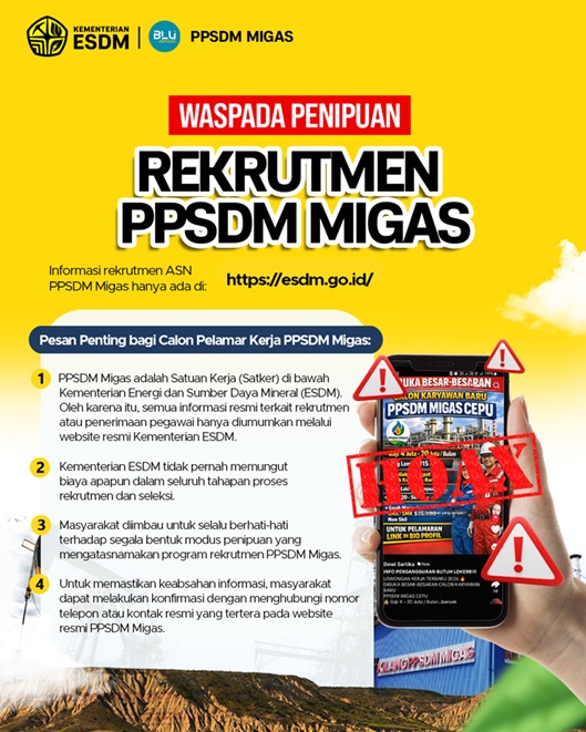 Waspada Penipuan Rekrutmen PPSDM Migas: Pastikan Cek Informasi Resmi di Sini!