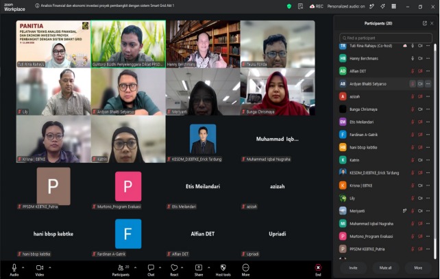 PPSDM KEBTKE Gelar Pelatihan Analisis Finansial Proyek Smart Grid Perkuat Kapasitas ASN Hadapi Transisi Energi