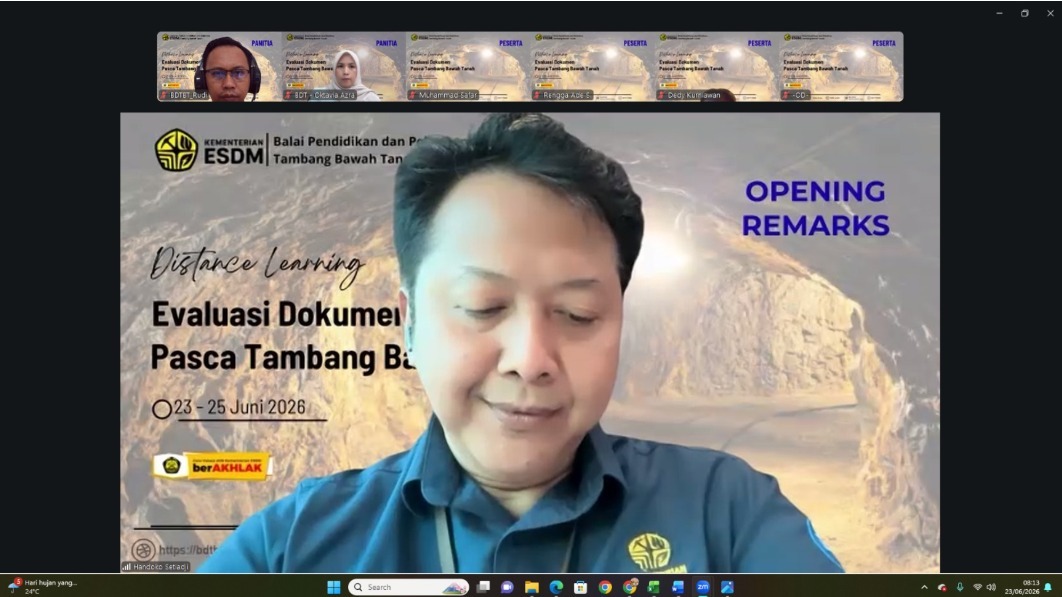 BDTBT Selenggarakan Distance Learning Evaluasi Dokumen Pascatambang Bawah Tanah untuk ASN KESDM
