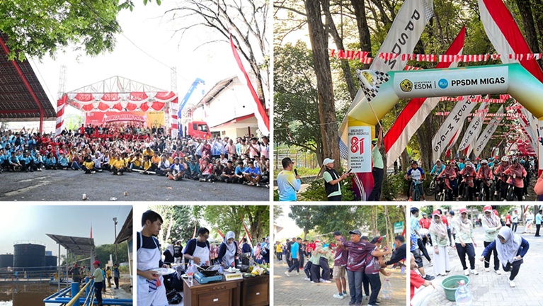 Semarak HUT RI ke-81: PPSDM Migas Gelar Gowes dan Lomba Kebersamaan