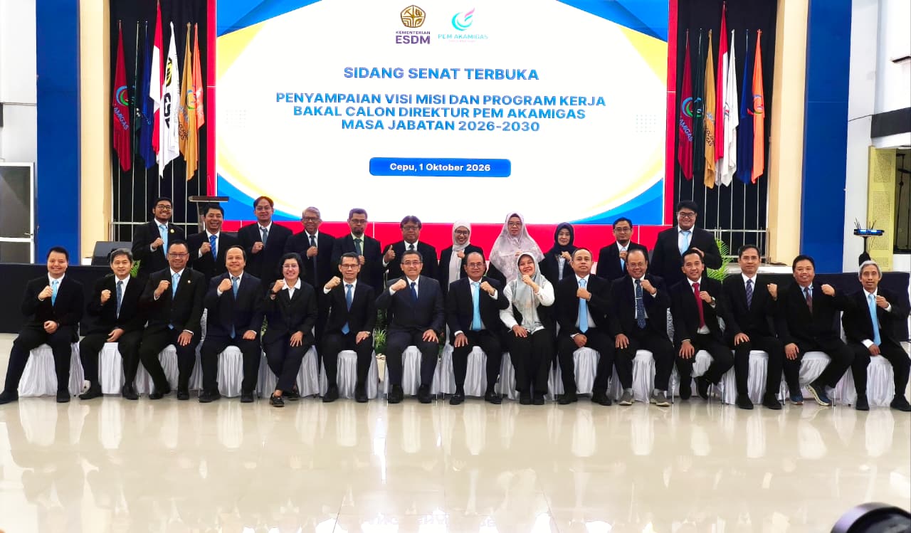 PEM Akamigas Gelar Sidang Senat Terbuka Penyampaian Visi, Misi, dan Program Kerja Bakal Calon Direktur Periode 2026–2030