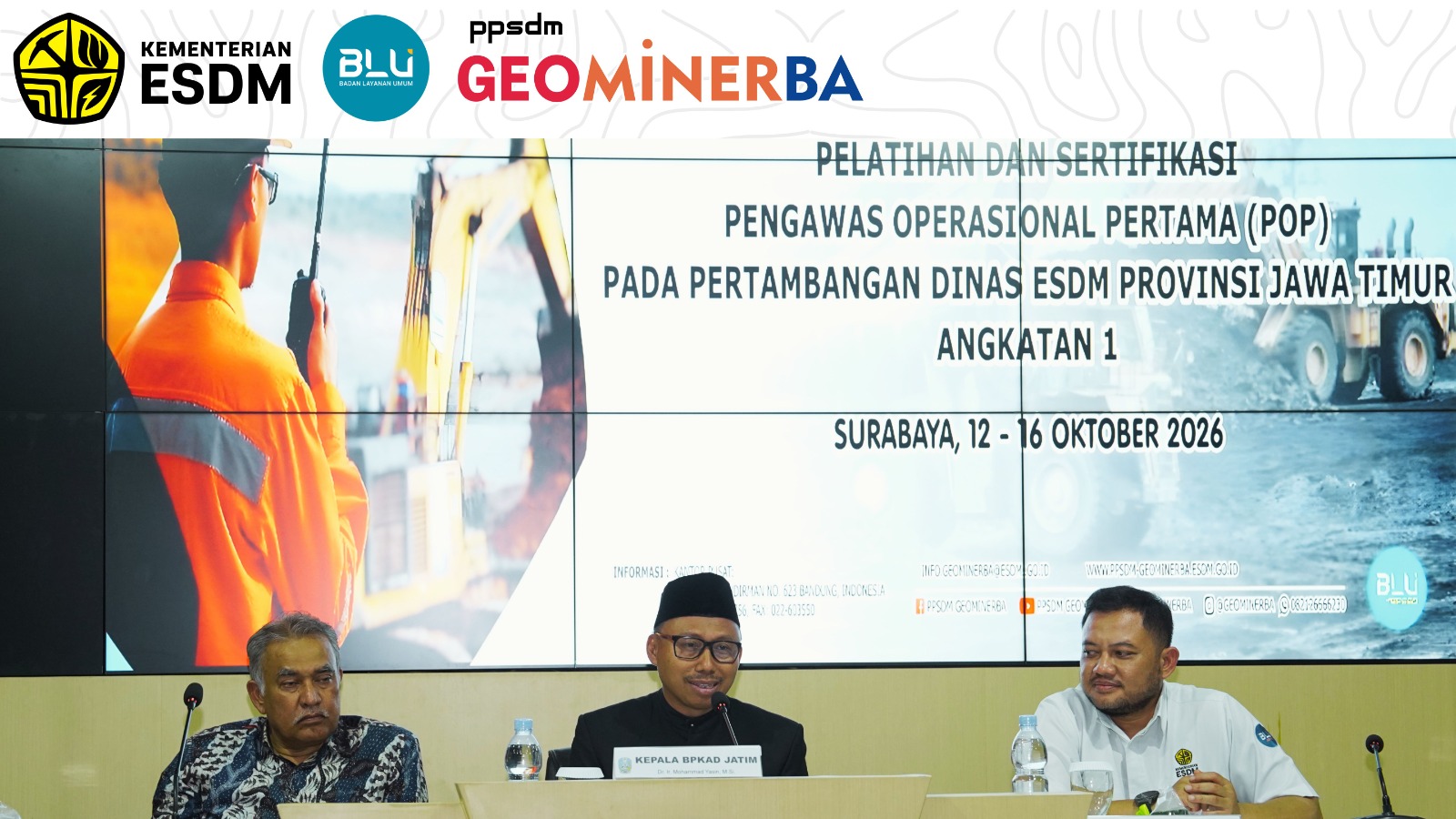 PPSDM Geominerba dan Dinas ESDM Jatim Bersinergi Tingkatkan Kompetensi Pengawas Tambang