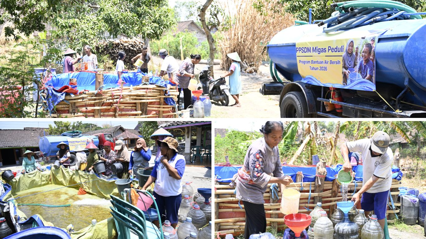 Tanggap Kekeringan, PPSDM Migas Salurkan Bantuan Air Bersih ke Desa Sekitar Cepu